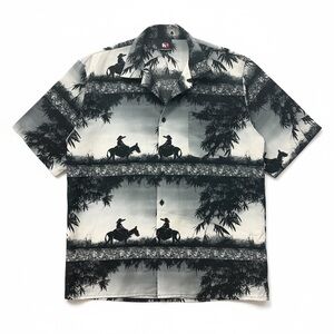 Vintage Southpole 90s Hip Hop Western Cowboy Graphic Button Up Shirt XL ✅